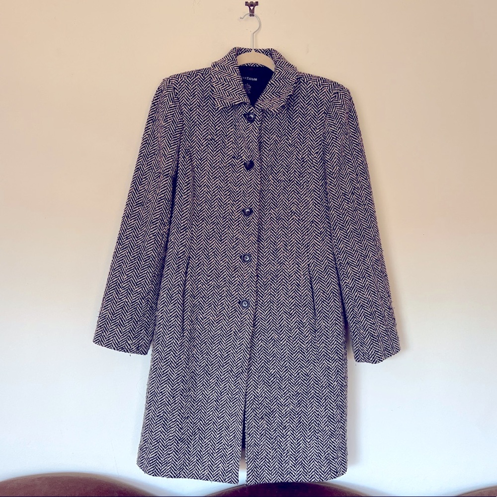 1998 Vintage Ann Taylor Black and White Coat